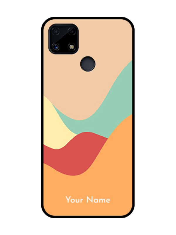 Custom Realme C25 Personalized Glass Phone Case - Ocean Waves Multi-colour Design