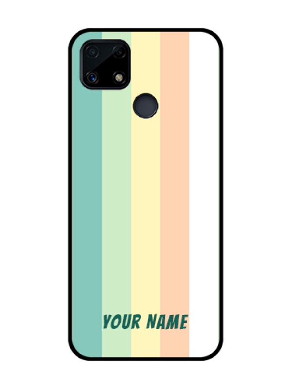 Custom Realme C25 Photo Printing on Glass Case - Multi-colour Stripes Design