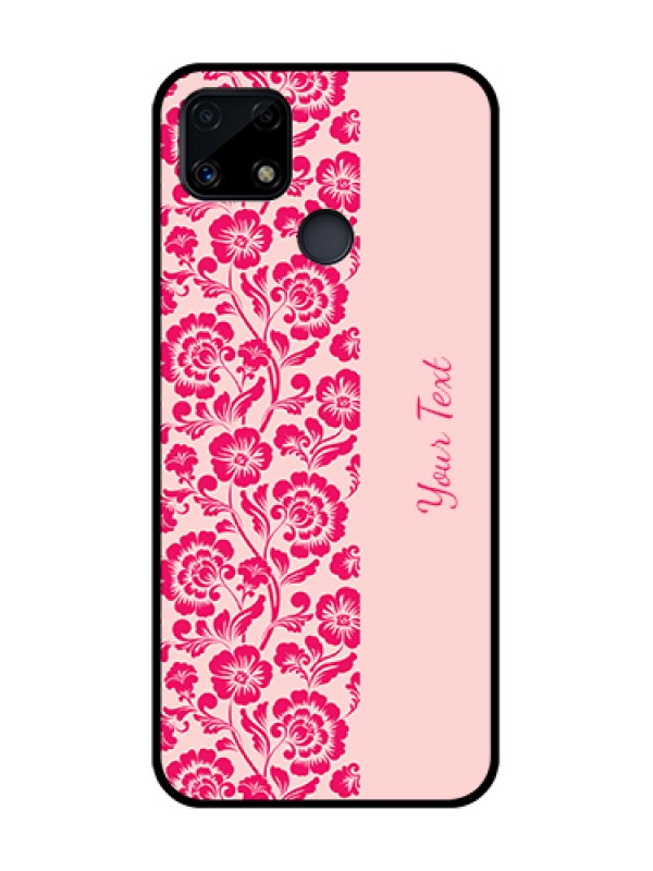 Custom Realme C25 Custom Glass Phone Case - Attractive Floral Pattern Design