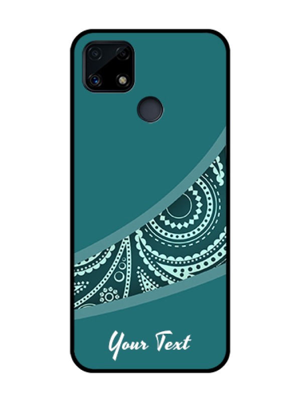Custom Realme C25 Photo Printing on Glass Case - semi visible floral Design