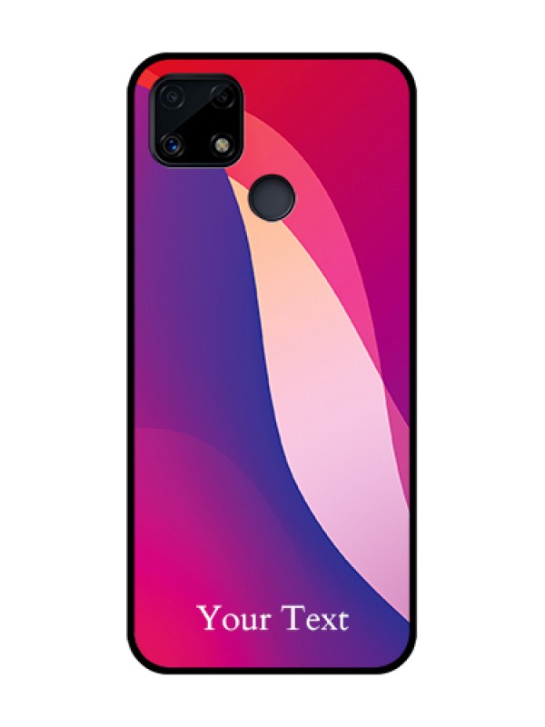 Custom Realme C25 Personalized Glass Phone Case - Digital abstract Overlap Design