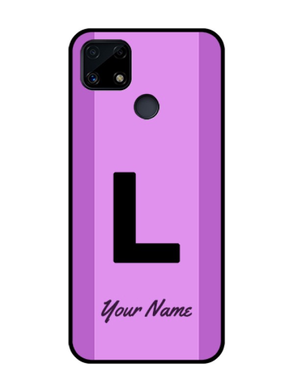 Custom Realme C25 Custom Glass Phone Case - Tricolor custom text Design