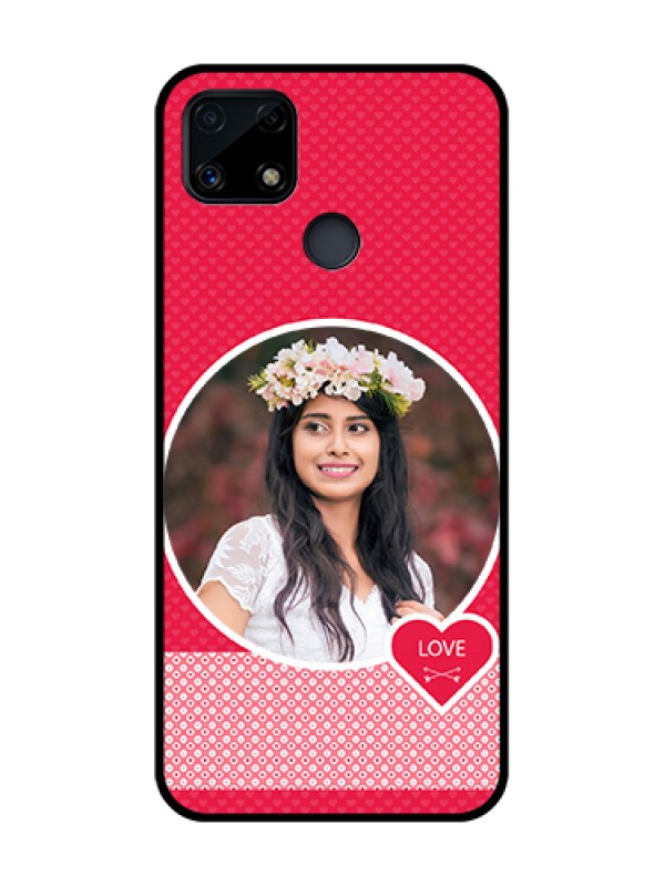 Custom Realme C25s Personalised Glass Phone Case - Pink Pattern Design