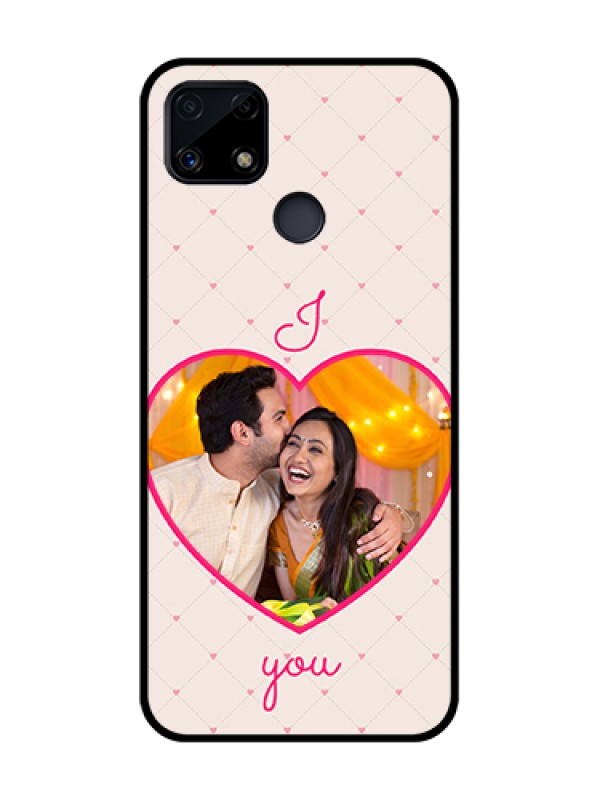 Custom Realme C25s Custom Glass Mobile Case - Heart Shape Design