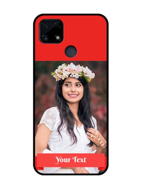 Custom Realme C25s Custom Glass Phone Case - Simple Red Color Design