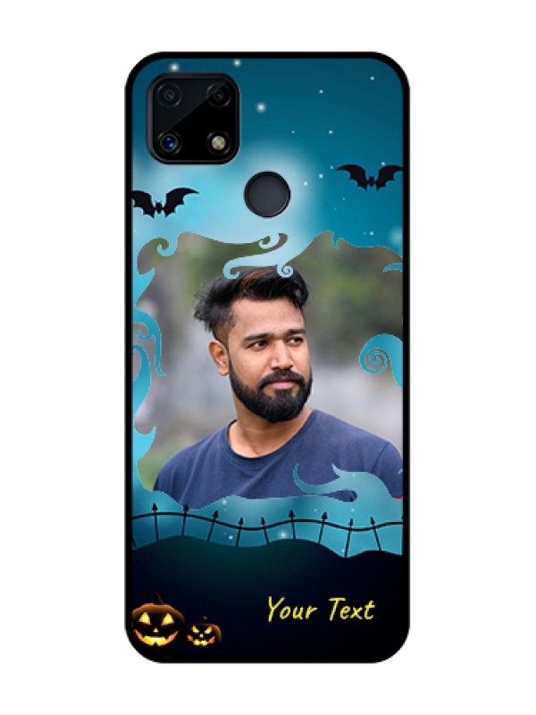 Custom Realme C25s Custom Glass Phone Case - Halloween frame design