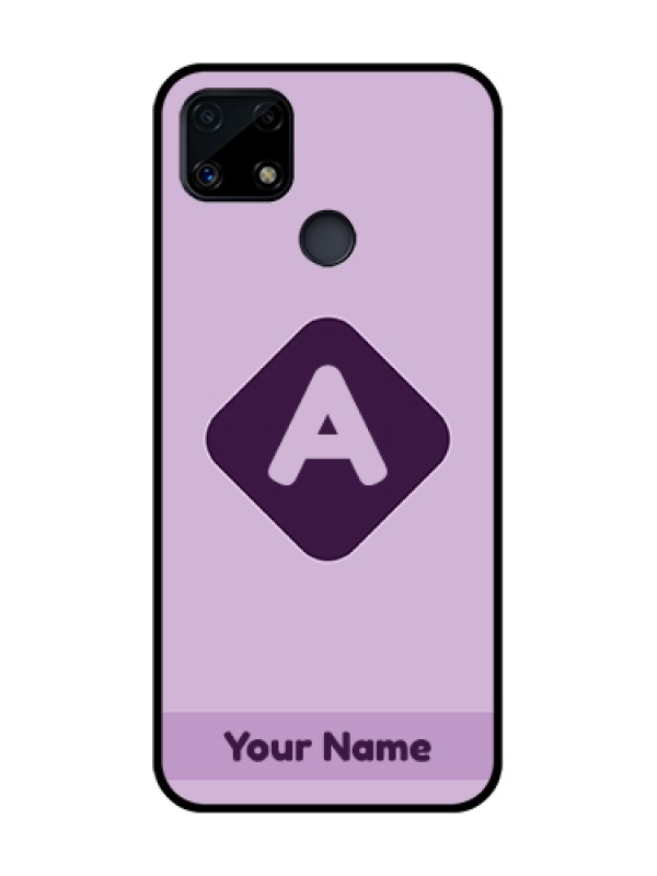 Custom Realme C25s Custom Glass Mobile Case - Custom Letter in curved badge Design