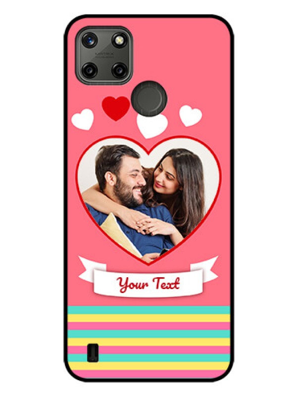Custom Realme C25Y Photo Printing on Glass Case - Love Doodle Design