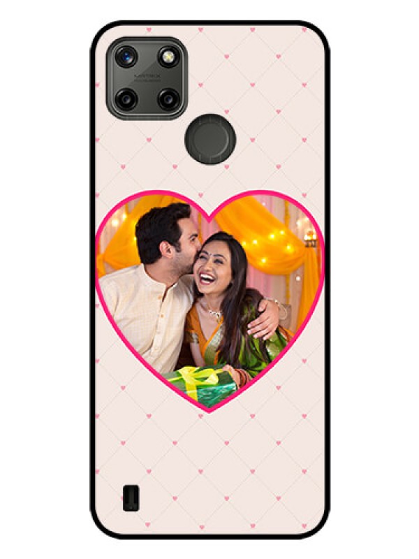 Custom Realme C25Y Custom Glass Mobile Case - Heart Shape Design