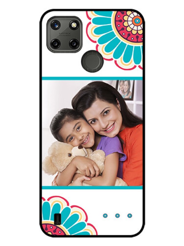 Custom Realme C25Y Custom Glass Phone Case - Flower Design