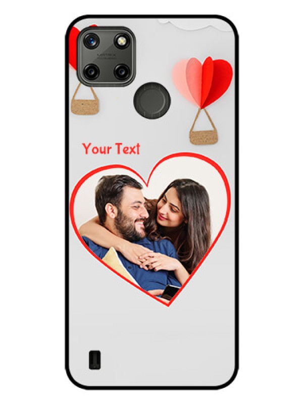 Custom Realme C25Y Custom Glass Mobile Case - Parachute Love Design