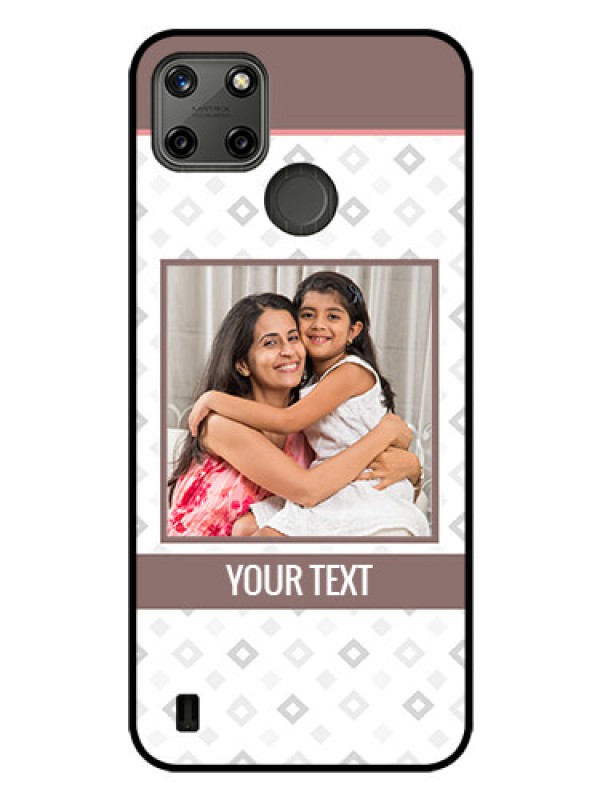 Custom Realme C25Y Photo Printing on Glass Case - Simple Diamond Design