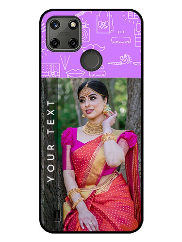 Custom Realme C25Y Custom Glass Mobile Case - Birthday Icons Design