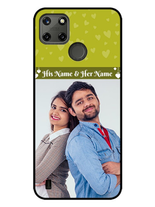 Custom Realme C25Y Custom Glass Phone Case - You & Me Heart Design