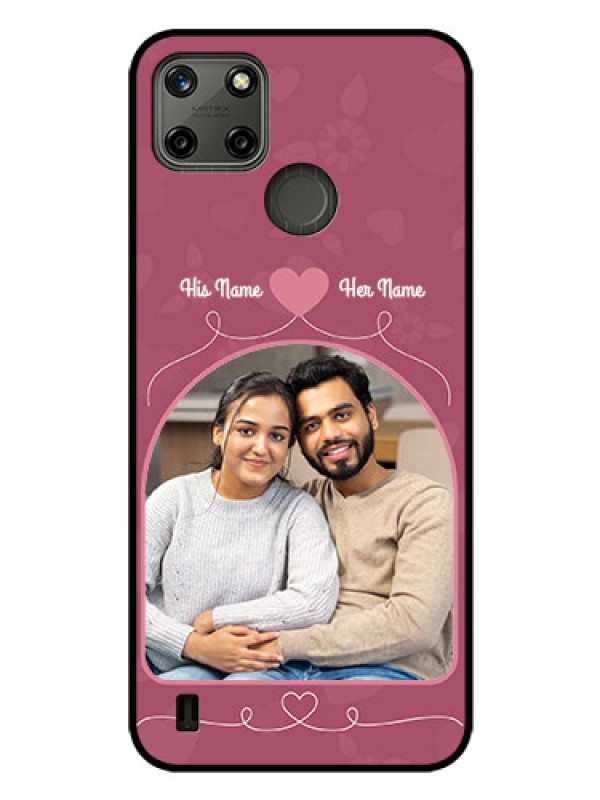 Custom Realme C25Y Photo Printing on Glass Case - Love Floral Design