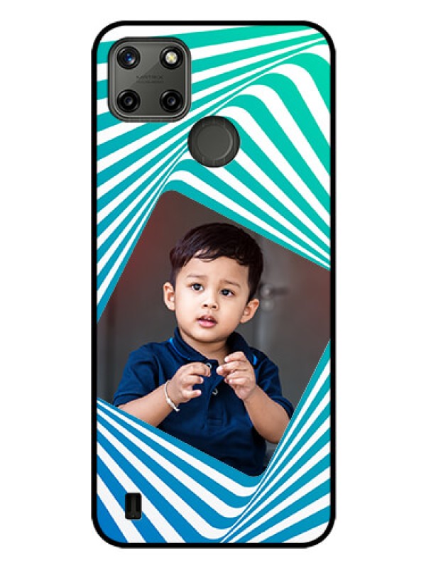 Custom Realme C25Y Personalized Glass Phone Case - Abstract Spiral Design