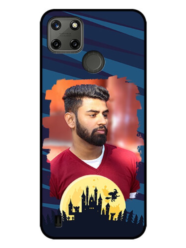 Custom Realme C25Y Photo Printing on Glass Case - Halloween Witch Design 
