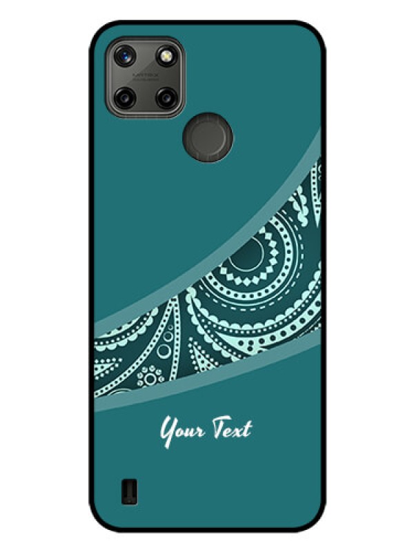 Custom Realme C25Y Photo Printing on Glass Case - semi visible floral Design