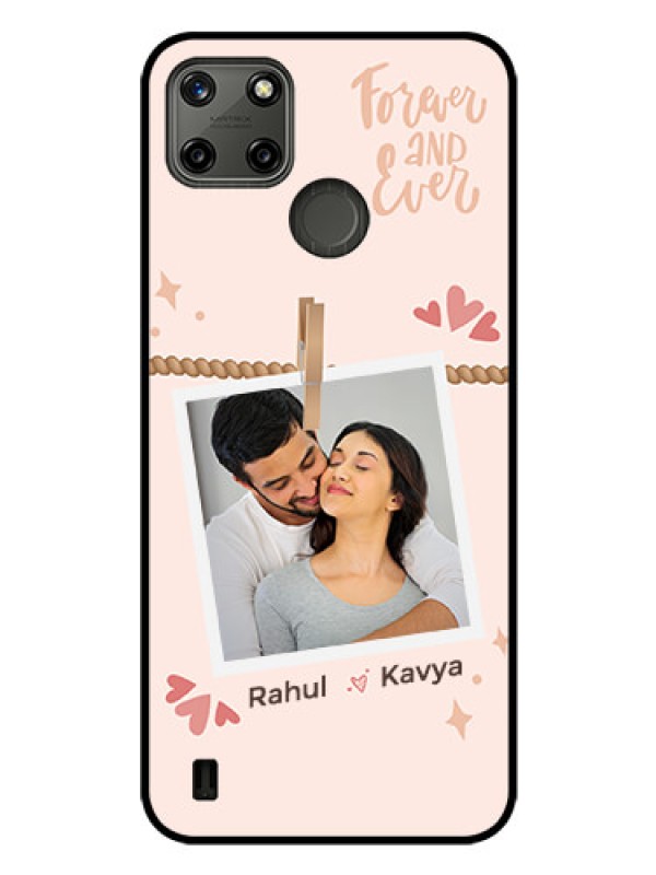 Custom Realme C25Y Custom Glass Phone Case - Forever and ever love Design