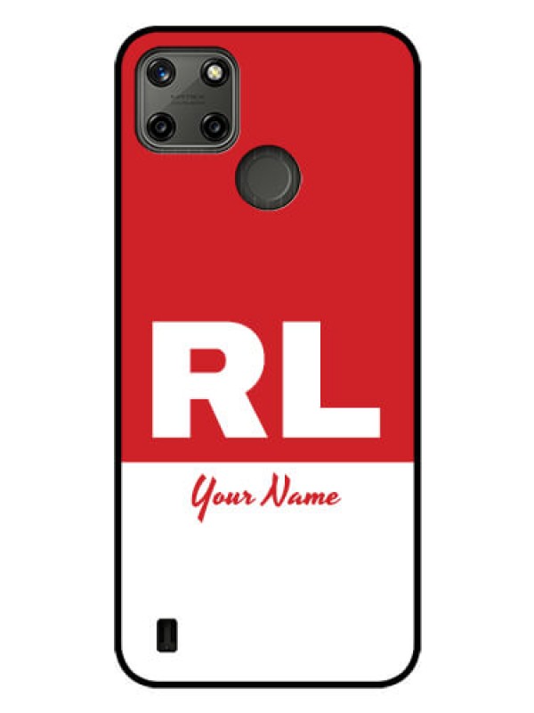 Custom Realme C25Y Personalized Glass Phone Case - dual tone custom text Design