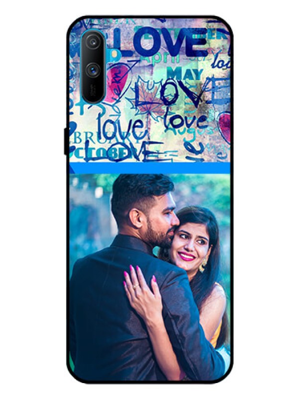 Custom Realme C3 Custom Glass Mobile Case  - Colorful Love Design