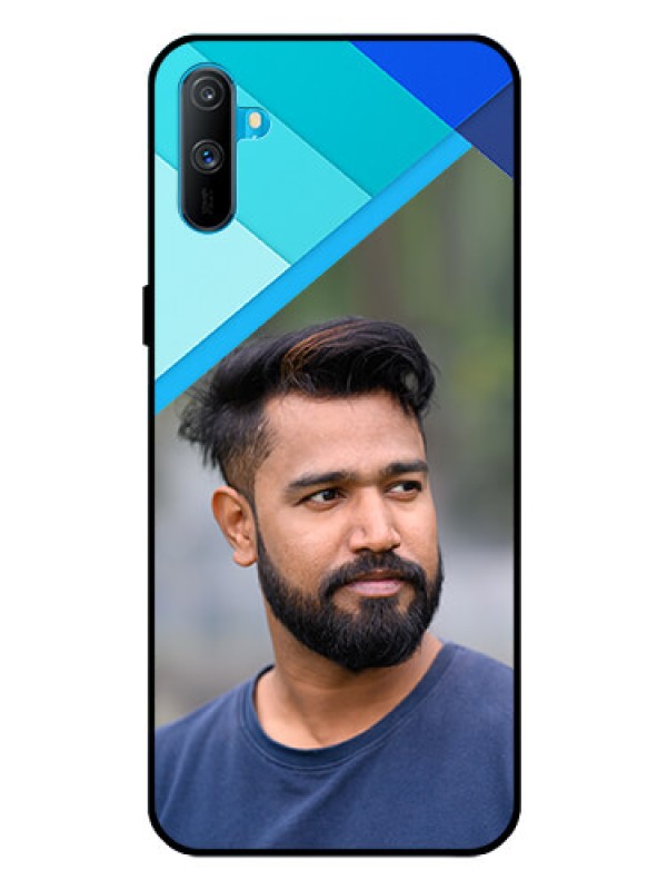 Custom Realme C3 Custom Glass Phone Case  - Blue Pattern Design