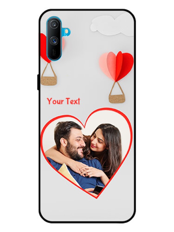 Custom Realme C3 Custom Glass Mobile Case  - Parachute Love Design