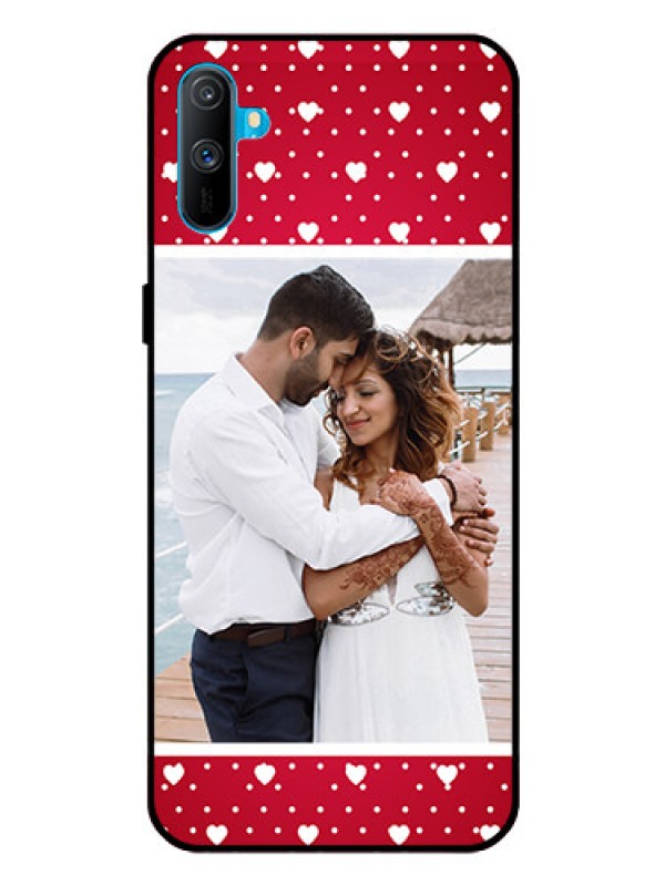 Custom Realme C3 Photo Printing on Glass Case  - Hearts Mobile Case Design