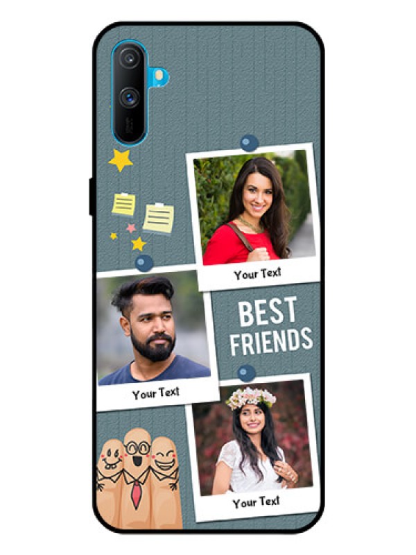 Custom Realme C3 Personalized Glass Phone Case  - Sticky Frames and Friendship Design