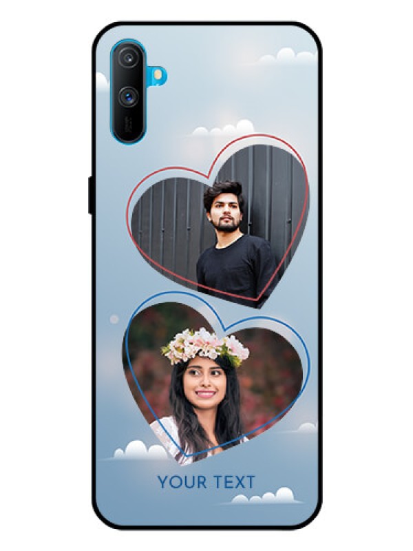 Custom Realme C3 Custom Glass Mobile Case  - Blue Color Couple Design 