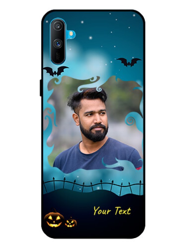 Custom Realme C3 Custom Glass Phone Case  - Halloween frame design