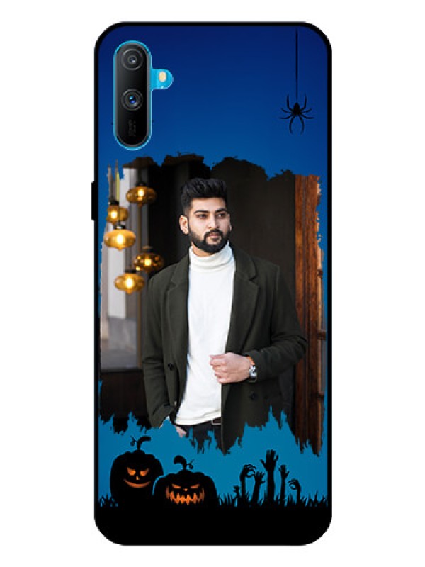 Custom Realme C3 Photo Printing on Glass Case  - with pro Halloween design 