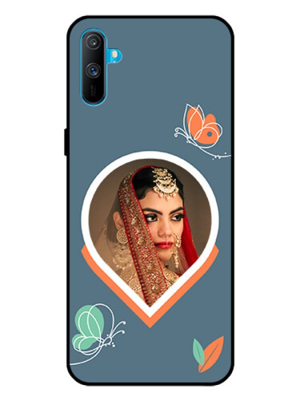 Custom Realme C3 Custom Glass Mobile Case - Droplet Butterflies Design
