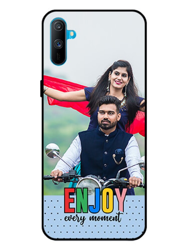 Custom Realme C3 Photo Printing on Glass Case - Enjoy Every Moment Design