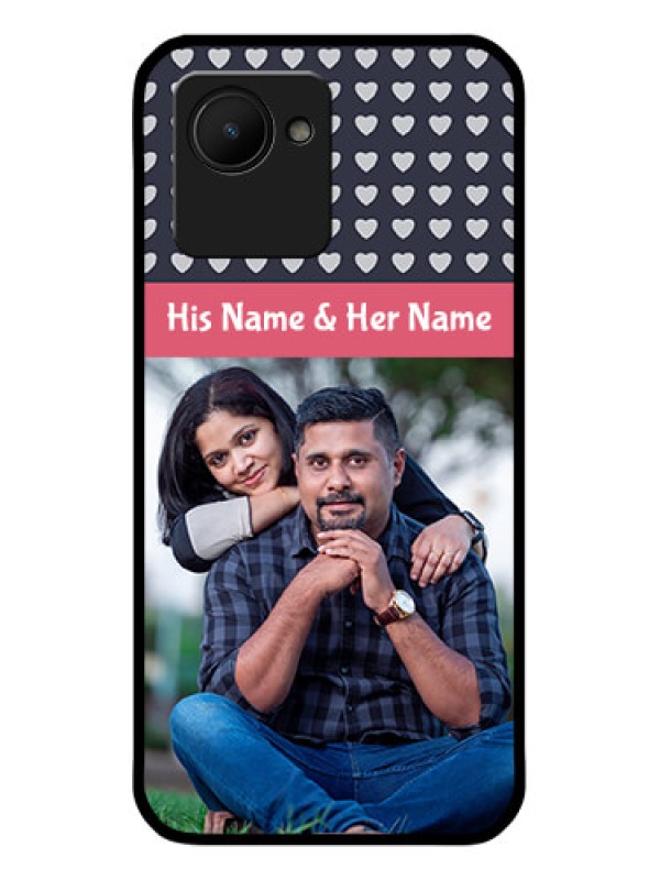 Custom Realme C30 Custom Glass Mobile Case - Love Symbols Design