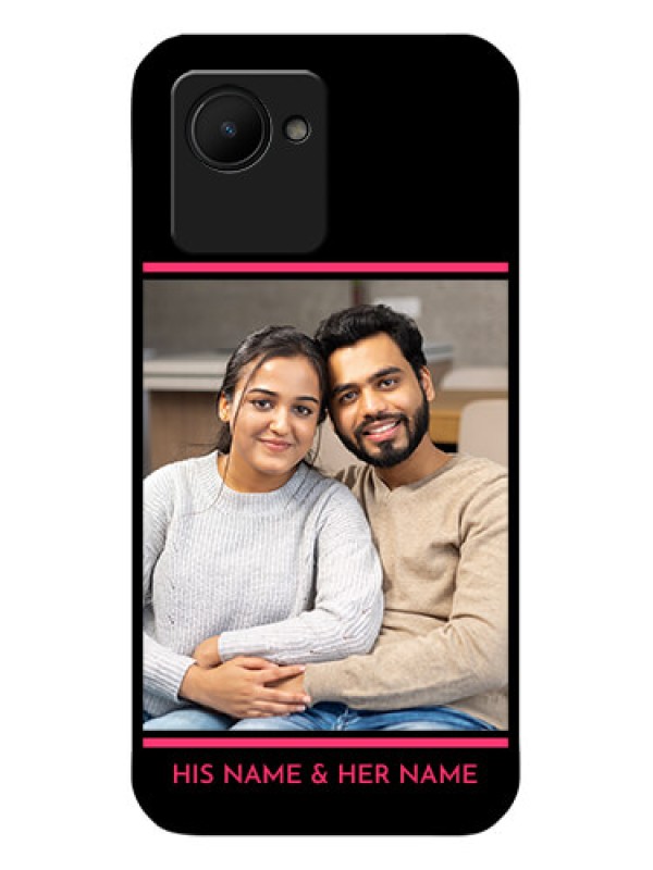 Custom Realme C30 Custom Glass Mobile Case - with Add Text Design