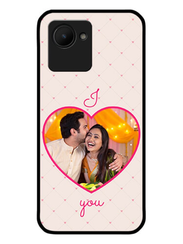 Custom Realme C30 Custom Glass Mobile Case - Heart Shape Design