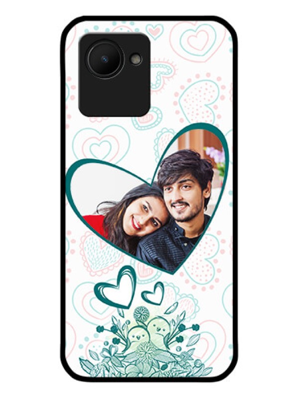 Custom Realme C30 Photo Printing on Glass Case - Premium Couple Design