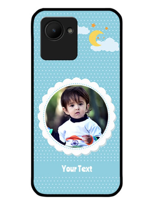 Custom Realme C30 Personalised Glass Phone Case - Violet Pattern Design