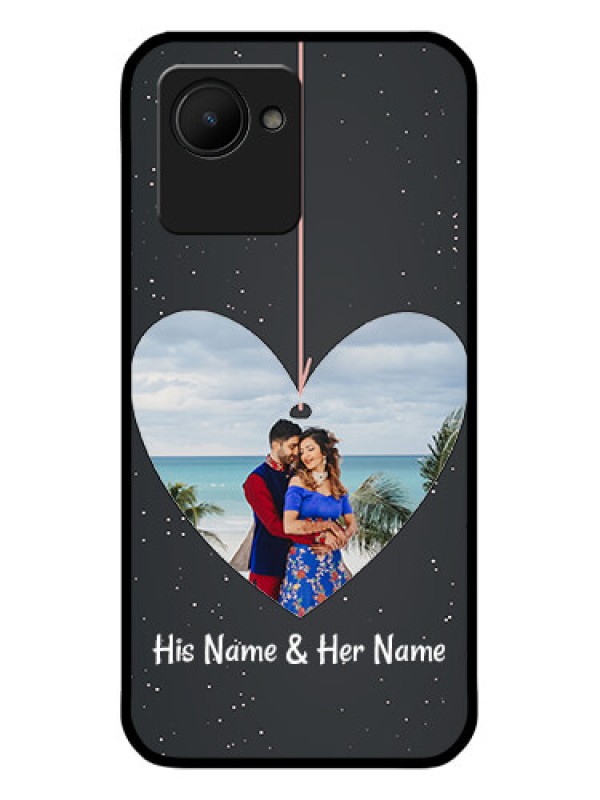 Custom Realme C30 Custom Glass Phone Case - Hanging Heart Design