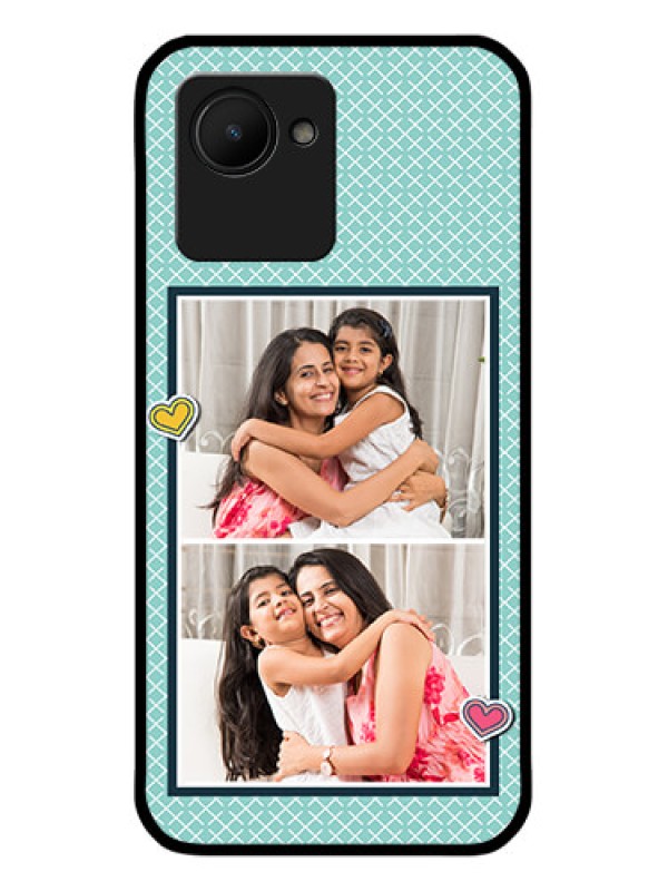 Custom Realme C30 Custom Glass Phone Case - 2 Image Holder with Pattern Design