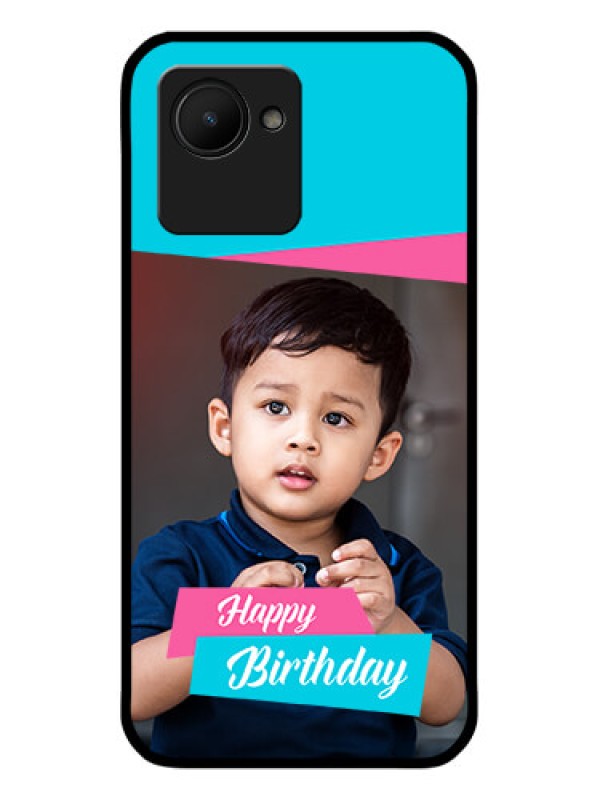 Custom Realme C30 Personalized Glass Phone Case - Image Holder with 2 Color Design