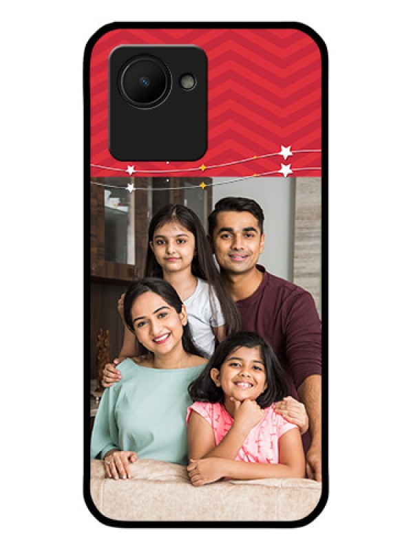 Custom Realme C30 Personalized Glass Phone Case - Happy Family Design