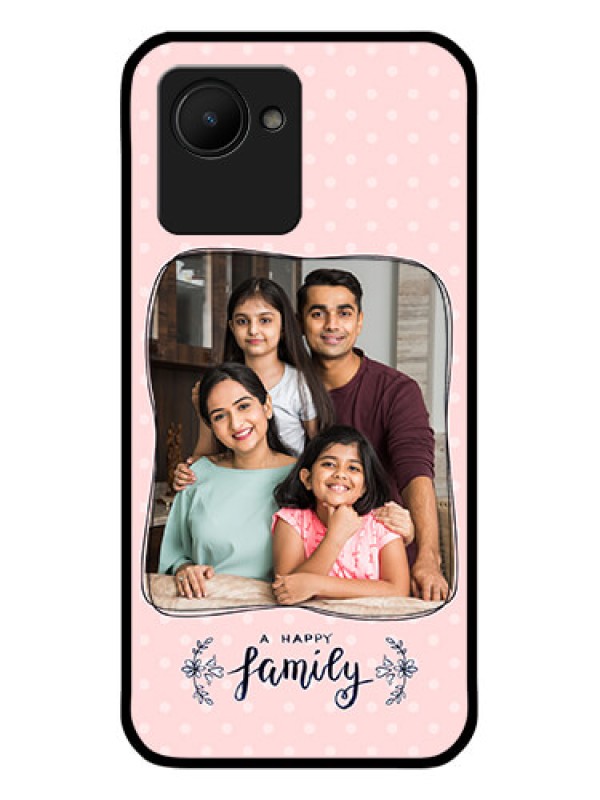 Custom Realme C30 Custom Glass Phone Case - Family with Dots Design