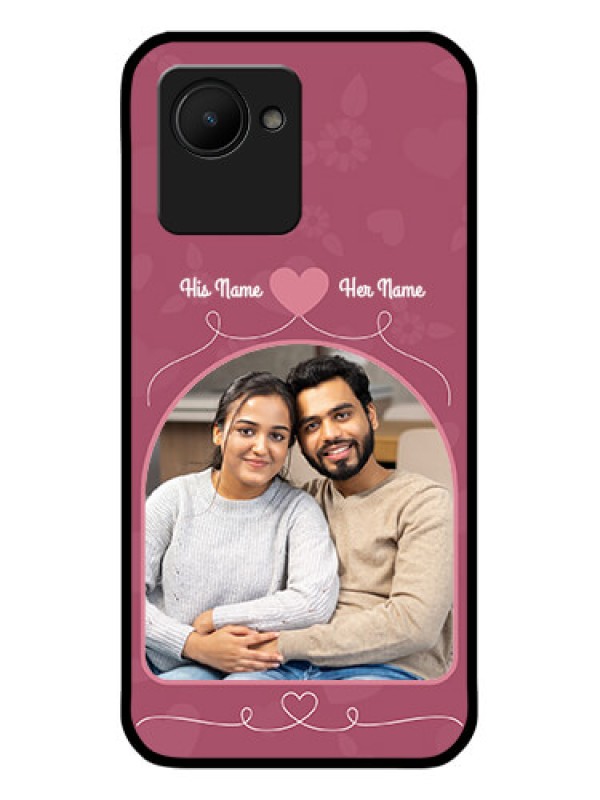 Custom Realme C30 Photo Printing on Glass Case - Love Floral Design