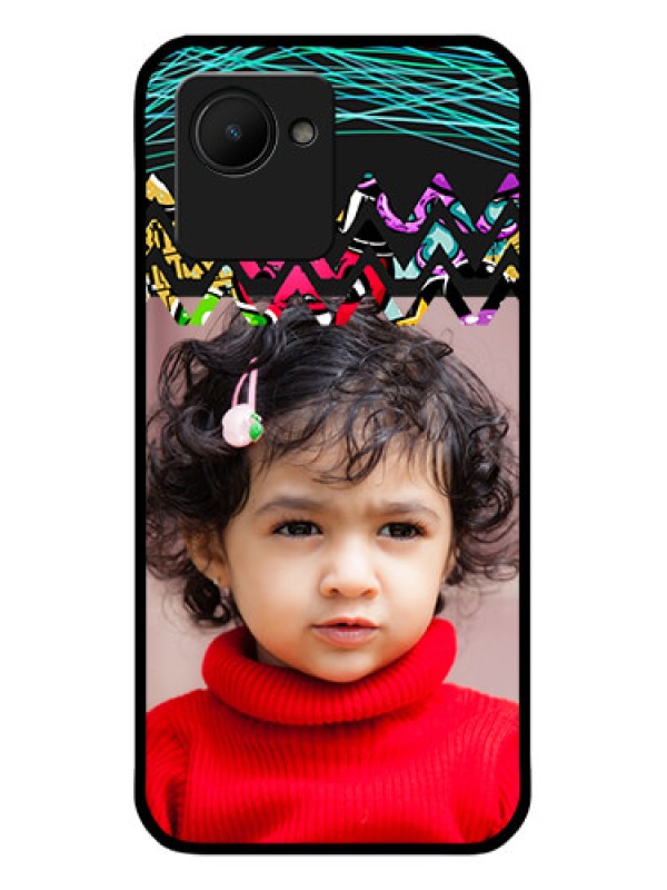 Custom Realme C30 Personalized Glass Phone Case - Neon Abstract Design