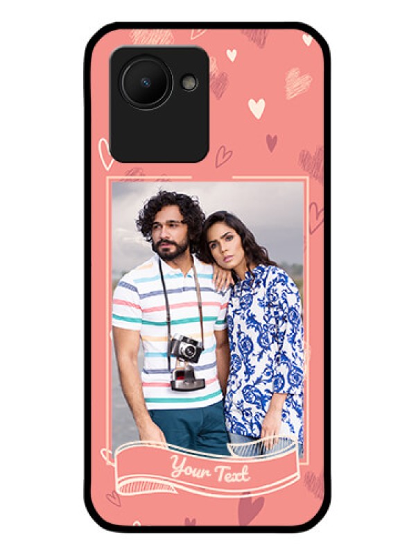 Custom Realme C30 Custom Glass Phone Case - Love doodle art Design