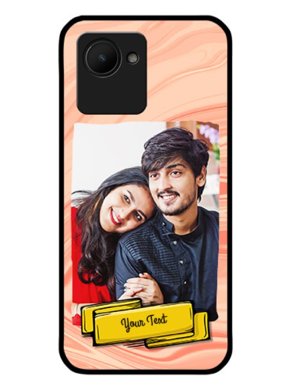 Custom Realme C30 Personalized Glass Phone Case - Marble Texture Design