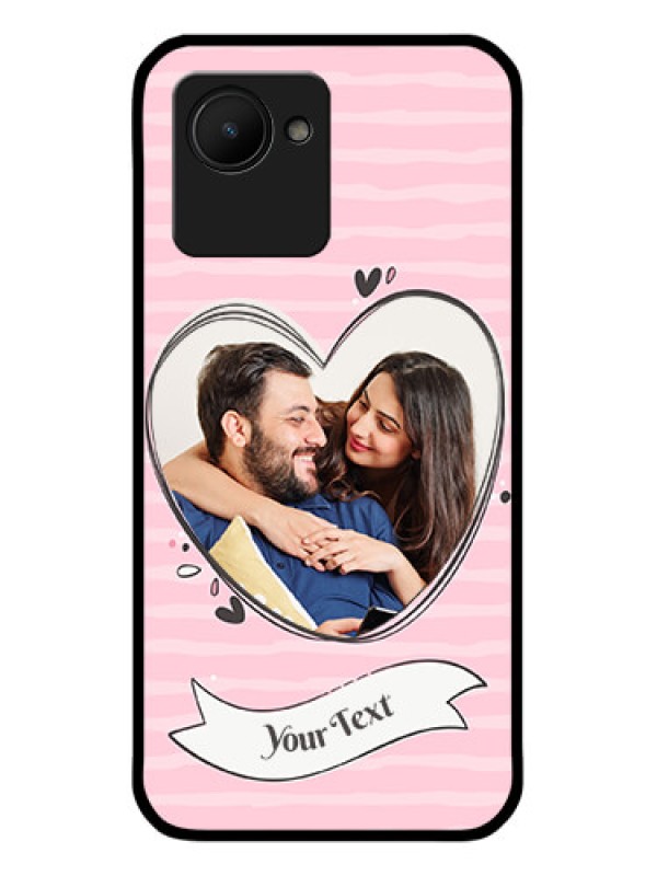 Custom Realme C30 Custom Glass Phone Case - Vintage Heart Design