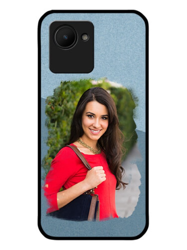 Custom Realme C30 Custom Glass Mobile Case - Grunge Line Art Design